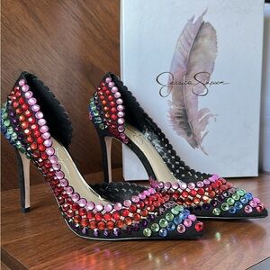 Jessica Simpson Red and Pink Stiletto Heels